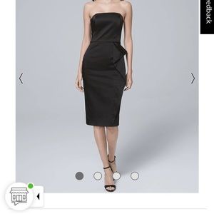 Strapless satin pencil dress